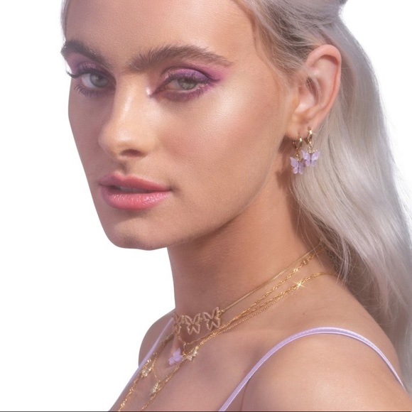 NWT UO Bri Mini Butterfly Charm Hoop Earring - Picture 4 of 7